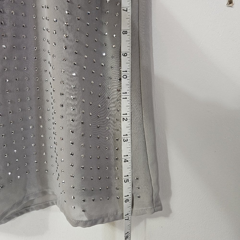 Metaphor Rhinestone Studded Gray Tank Top! - Picture 6 of 6